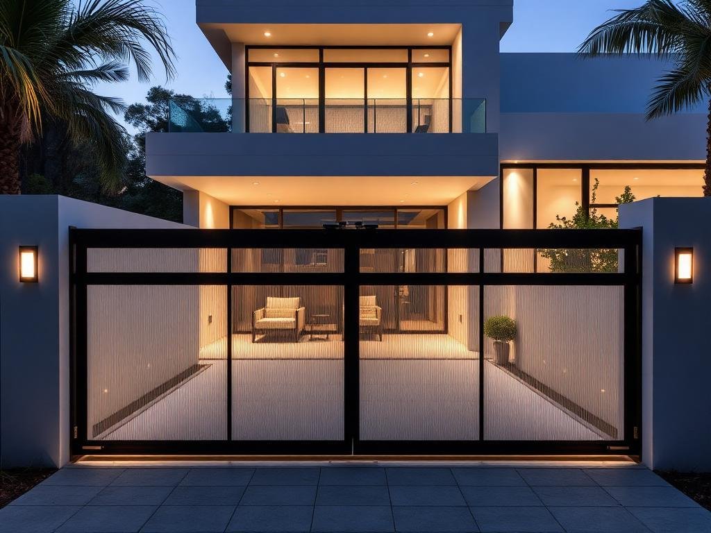 Modern powder-coated IronCraft architectural compound entrance